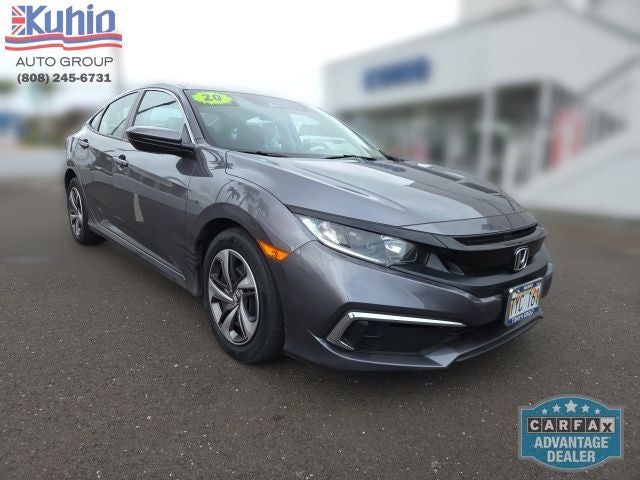 2020 Honda Civic LX in Gray — front three-quarter view