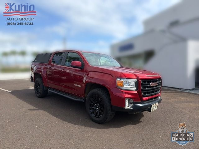 2021 GMC Canyon Elevation in Cayenne Red Tintcoat — front three-quarter view