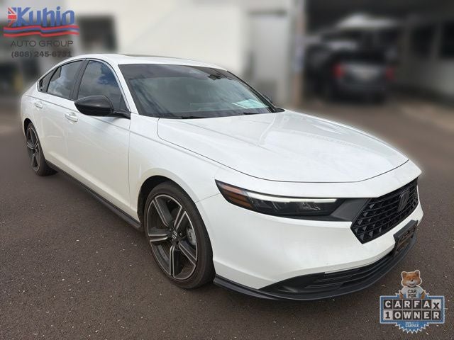 2024 Honda Accord Hybrid Sport in White — front three-quarter view