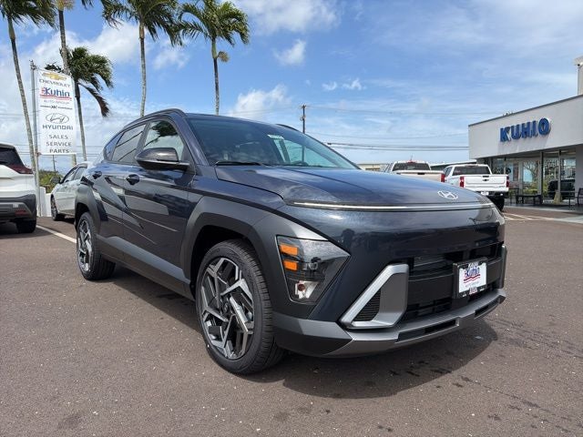 2026 Hyundai KONA SEL Premium in Denim Blue Pearl — front three-quarter view