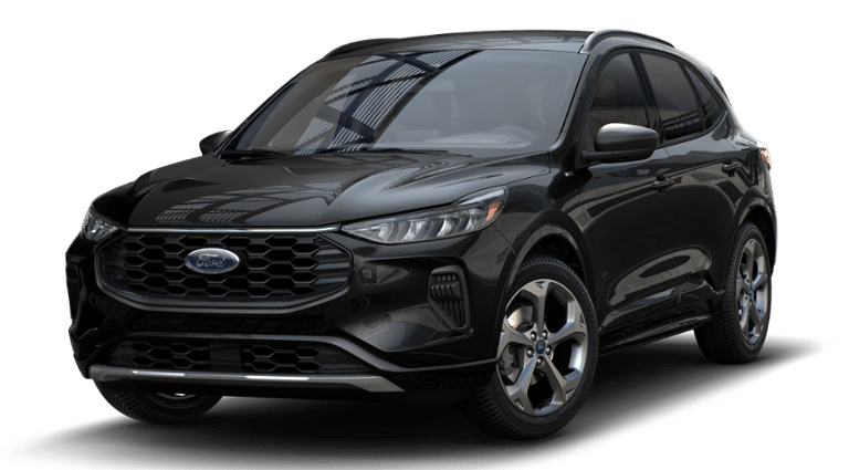 2023 Ford Escape ST-Line in Black Metallic — front three-quarter view