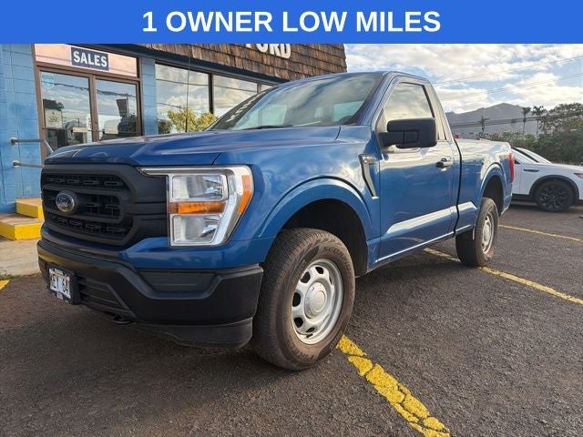 2022 Ford F-150 XL in Blue Metallic — front three-quarter view