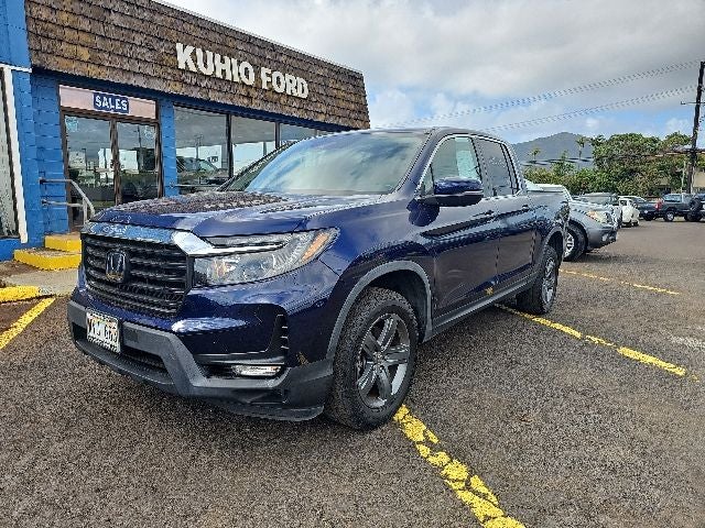 2023 Honda Ridgeline RTL in Blue — front three-quarter view
